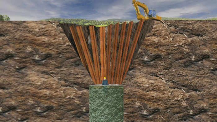 ANIMATIE GRAFICA. Zeci de oameni s-au luptat pentru a salva un barbat blocat la 3,5 metri sub pamant