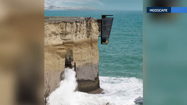 Casa suspendata pe un mal stancos, deasupra oceanului. Proiectul curajos al unei companii din Australia