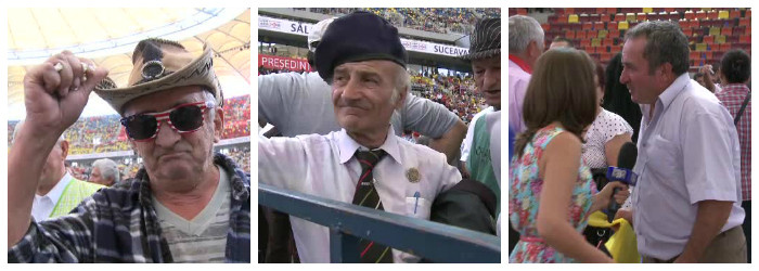 "As avea multe de zis, dar nu ma ajuta fața" sau "Forta Steaua. Si Ponta, si Steaua". Imagini din mijlocul sustinatorilor PSD