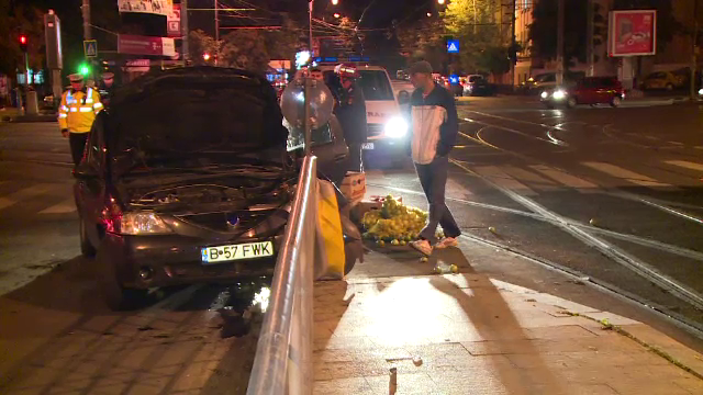 A adormit la volan in drum spre piata si a intrat cu masina intr-un refugiu de tramvai. Soferul, dus de urgenta la spital