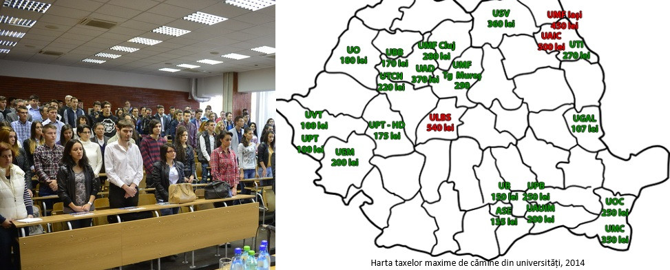 Harta celor mai mari taxe de camin din universitatile romanesti. Studentii se plang ca multe dintre taxe sunt ILEGALE