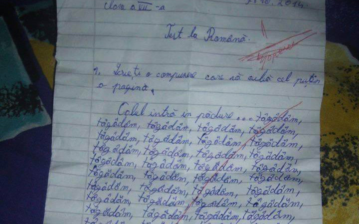 Metoda "tagadam, tagadam". Ce solutie au gasit elevii romani pentru a scrie compuneri de o pagina