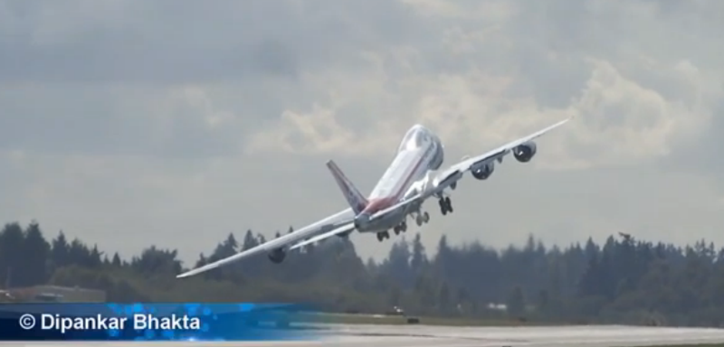 Manevra periculoasa chiar la decolare. Pilotul unul Boeing 747-8 si-a luat “Ramas bun”. VIDEO