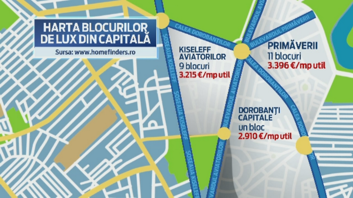 Noua tendinta pe piata imobiliara pentru cei care vor vecini putini. Harta blocurilor de lux din Capitala