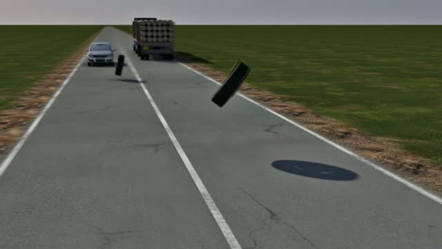 ANIMATIE GRAFICA. Un tanar a murit intr-un accident teribil, dupa ce rotile unui camion s-au desprins in mers
