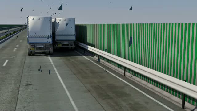 ANIMATIE GRAFICA. Un barbat a murit pe Autostrada A1, dupa ce doua TIR-uri s-au ciocnit
