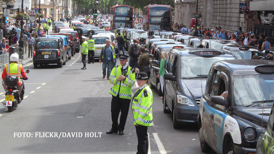 manifestatie anti-Uber in Londra