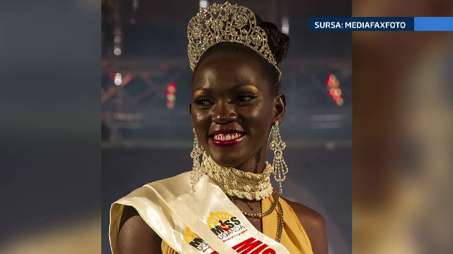 Miss Uganda, incoronata dupa ce a aratat ca stie sa mulga vacile si sa duca oile la pascut. Si tinuta de seara a ajutat-o