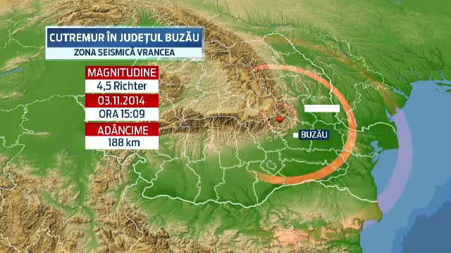 Un cutremur cu magnitudinea de 4,5 a avut loc in Vrancea