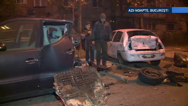 Noua masini distruse dupa un accident, in Capitala. Misterul pe care trebuie sa-l desluseasca Politia