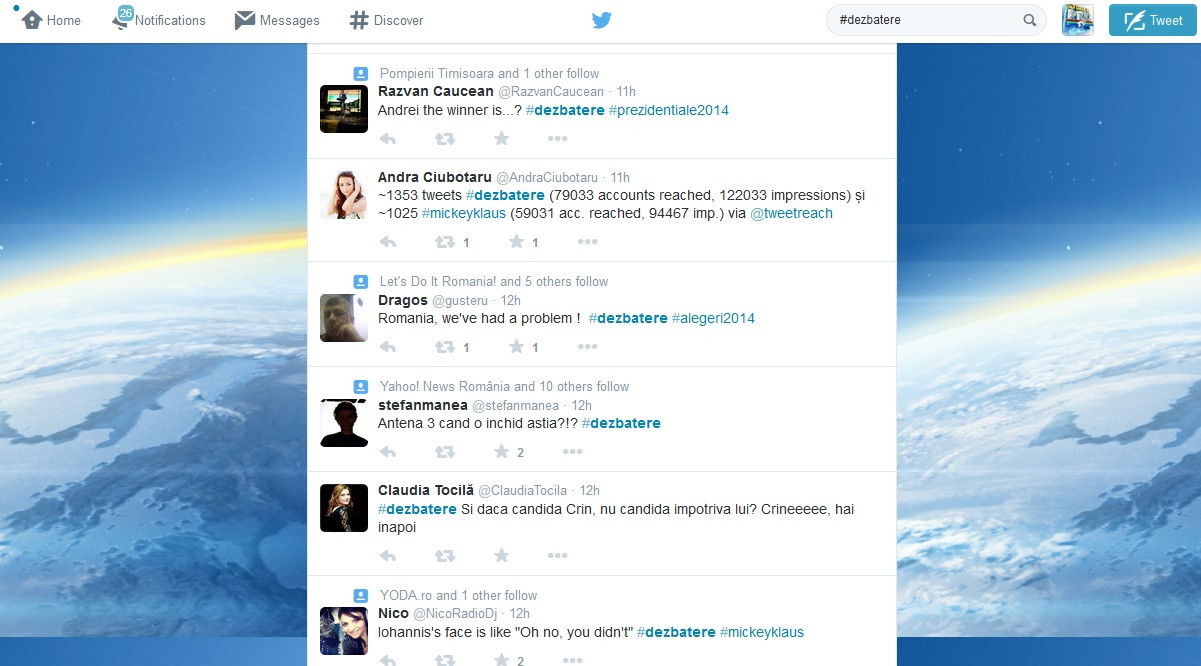 #dezbatere pe Twitter