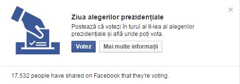 ALEGERI PREZIDENTIALE 2014. Facebook a marcat ziua votului cu o aplicatie surpriza