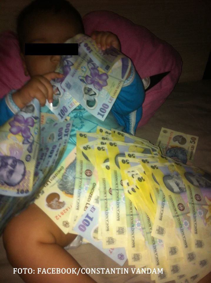 Constantin Vandam bebe cu bani