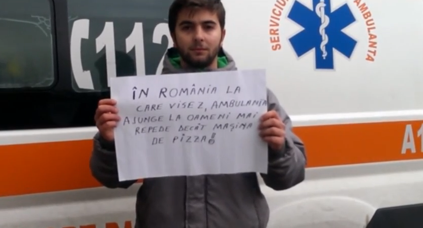 "In Romania la care visez, ambulanta ajunge la oameni mai repede decat masina de pizza". Mesajul studentilor pentru Iohannis