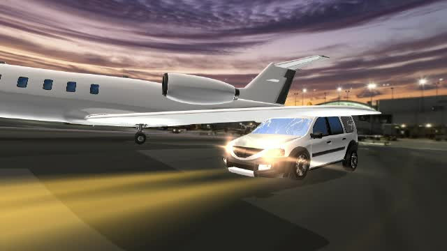 O masina a lovit un avion in Romania. Nu e o gluma, e "reusita" unui sofer care a incercat o manevra pe aeroportul Baneasa