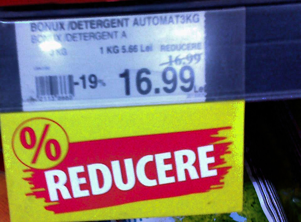 Reducere falsa la detergenti