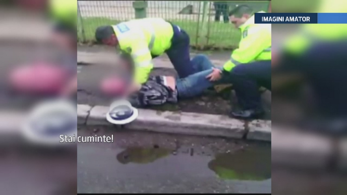 Un sofer din Buzau a sarit la bataie cand politistii i-au cerut actele. Cum s-a terminat incaierarea