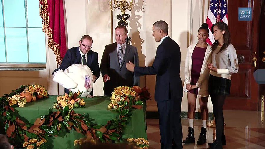 fetele lui Obama la ceremonia gratierii curcanului