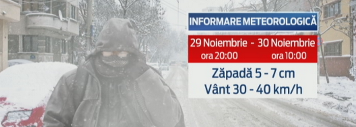 Ninsori, vant, polei si trei zile cu frig neobisnuit in toata tara. Cum va fi vremea de 1 Decembrie