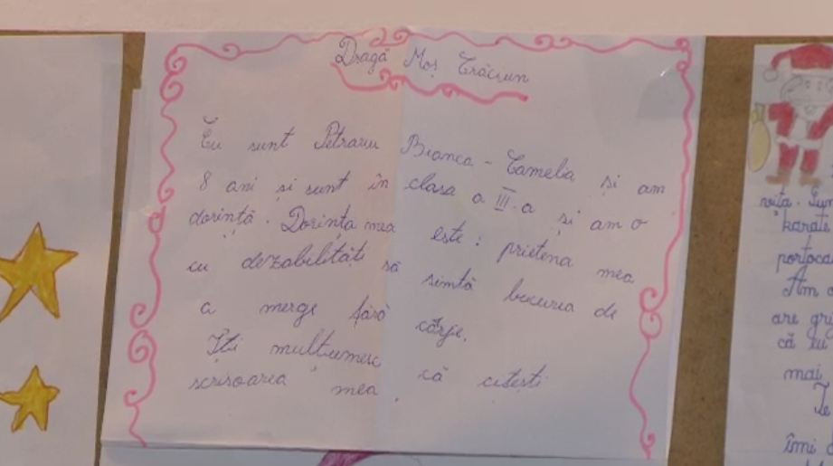 Lectia de viata a unui copil, de Mos Nicolae. "Am o singura dorinta. Prietena mea cu dizabilitati sa mearga fara carje"