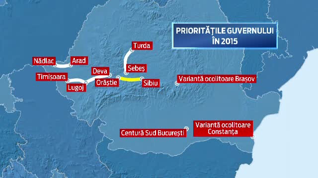 Lista segmentelor de autostrada care apar printre prioritatile Guvernului. "Invingatorii" si "invinsii" din Bugetul pe 2015