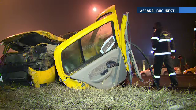 Taxi lovit cu putere de un autocar, pe DN 1. Soferul autoturismului, salvat de echipajul de descarcerare