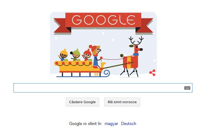 SARBATORI FERICITE! Google le ureaza romanilor SARBATORI FERICITE printr-un Doodle