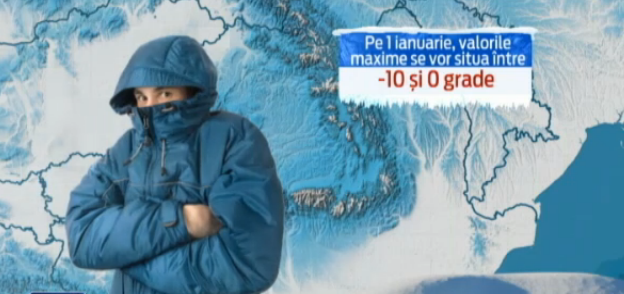 Gerul paralizeaza Romania pe final de an. Cum va fi VREMEA in noaptea de Revelion in toata tara
