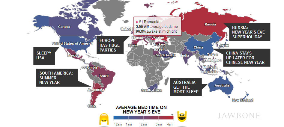 Topul celor mai petrecarete tari in noaptea de Revelion. Harta in care Romania este peste Rusia