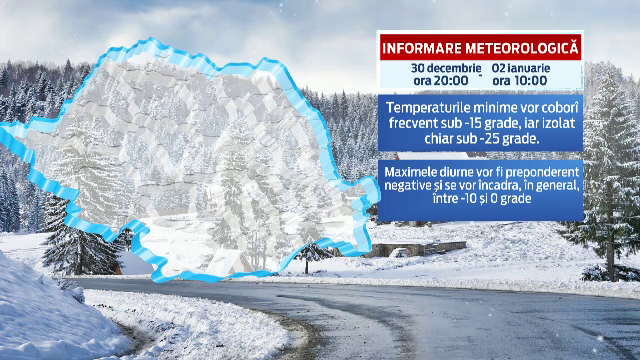 Cea mai rece noapte din ultimii 53 de ani cu -31 de grade la Intorsura Buzaului. Cat de frig va fi in primele zile din 2015