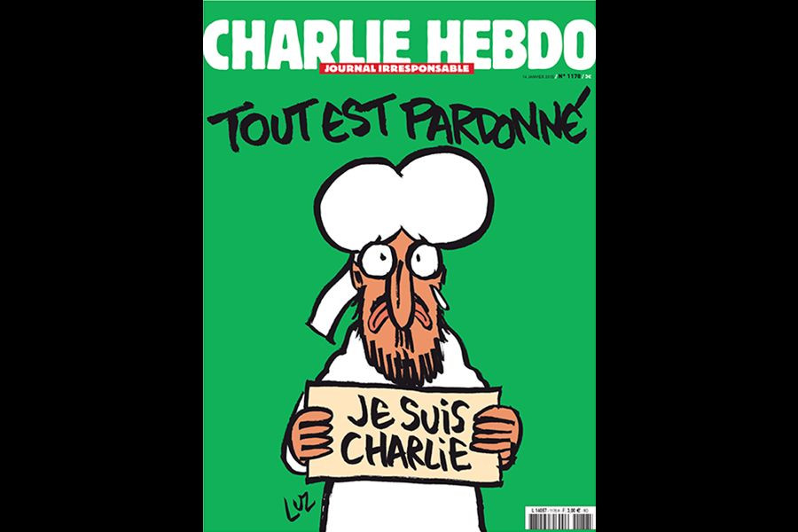 Prima pagina Charlie Hebdo dupa atentatul soldat cu 12 morti. Cum apare profetul Mahomed in noua caricatura