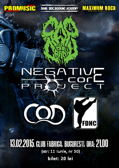 Concert Cap de Craniu, Negative Core Project, C.O.D. si First Division in Club Fabrica, pe 13 februarie
