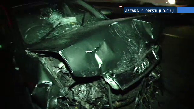 Accident rutier langa Cluj, provocat de un sef de post. Barbatul sustine ca i-a aparut un brad in fata si a tras de volan