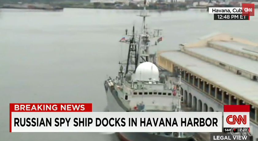 O nava ruseasca de spionaj a sosit la Havana inaintea unei intalniri istorice SUA-Cuba. VIDEO