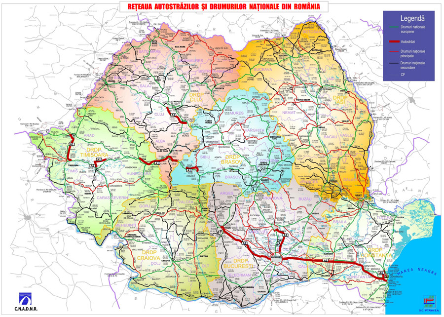 Reteaua autostrazilor si drumurilor nationale