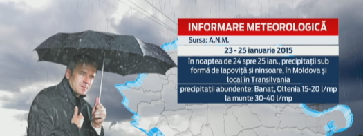 Vreme urata cu ploi si ninsori in aproape toata tara. Prognoza meteo pana marti
