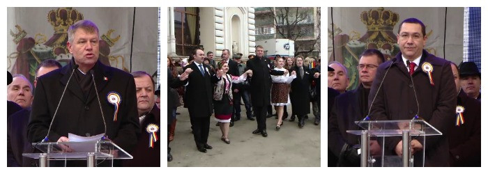 Ziua Unirii Principatelor: Klaus Iohannis si Victor Ponta au dansat in Hora Unirii la Iasi. Ce mesaje au transmis