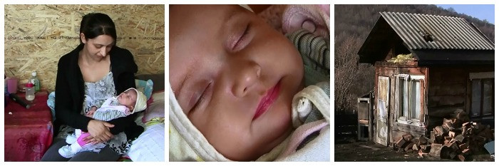 Familia a alungat-o pentru ca nu a vrut sa-si abandoneze fetita in spital. Mama si copila traiesc acum in conditii cumplite