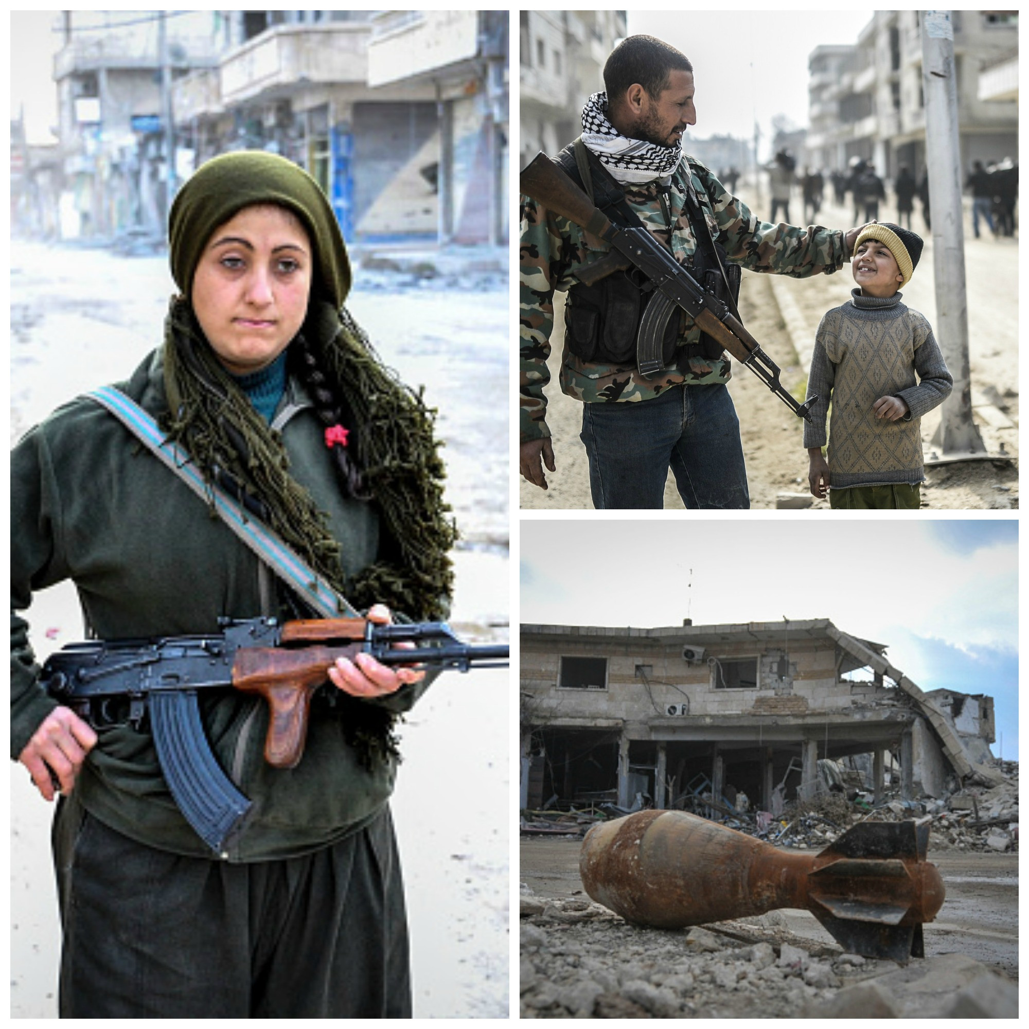 Cum arata orasul Kobane dupa patru luni de lupte. Soldatii kurzi au dansat printre ruine dupa "eliberarea" sa. VIDEO