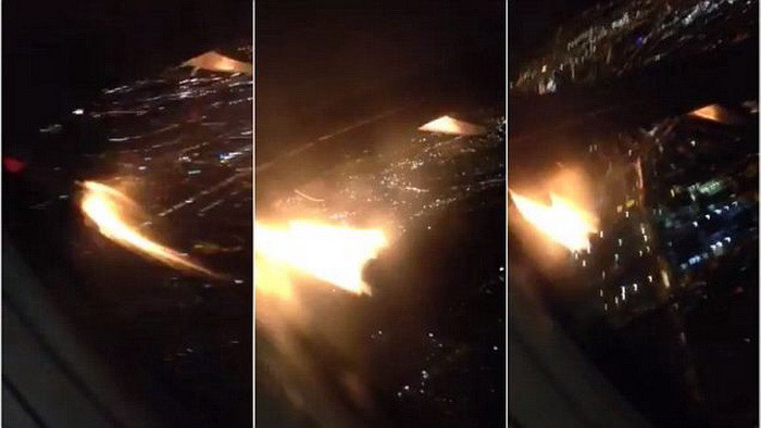Un pasager a filmat momentul in care un motor al avionului in care se afla a luat foc: ”Am crezut ca va exploda”. VIDEO