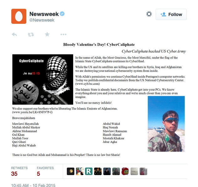 Contul de Twitter al revistei Newsweek, atacat de Califatul Cibernetic. "Sa ai un Sf. Valentin sangeros, Michelle Obama!"