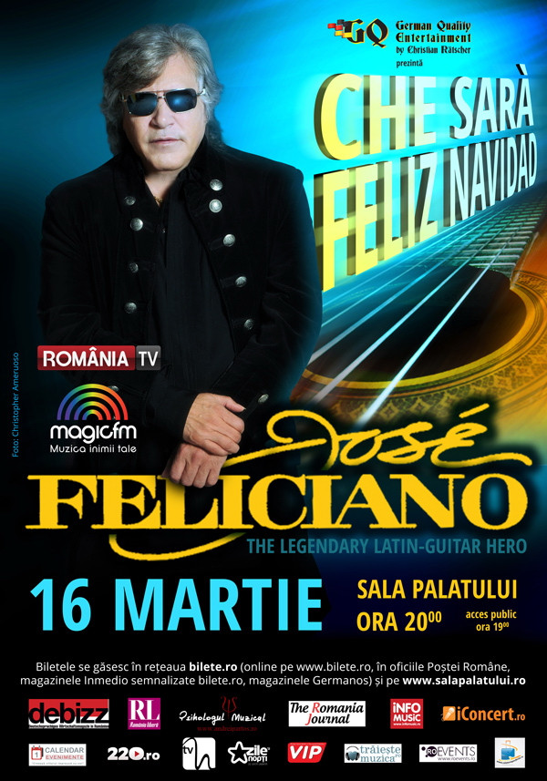 Jose Feliciano, castigator a 9 premii Grammy, canta in Romania pe 16 martie