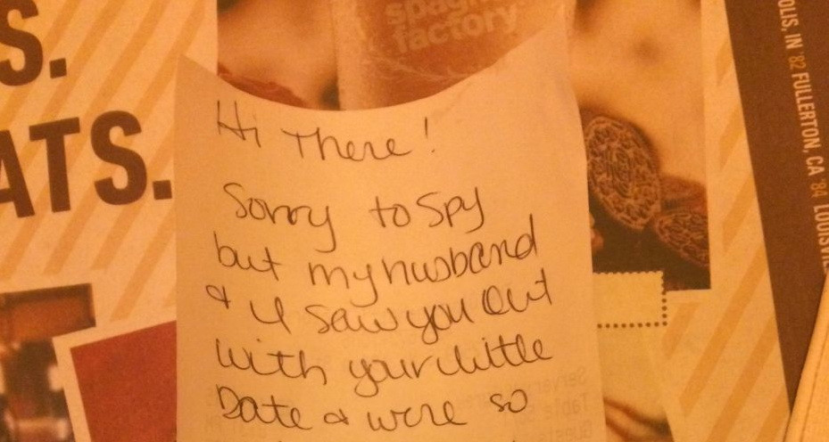 Scrisoarea primita de un tata care si-a scos fiica la cina de Valentine's Day: "Am inceput sa plang". Ce scria pe bilet. FOTO