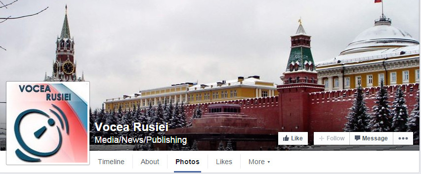 pagina de Facebook Vocea Rusiei