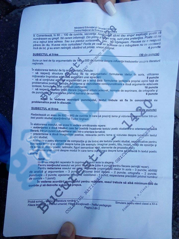 bac 2015, subiecte uman clasa 12