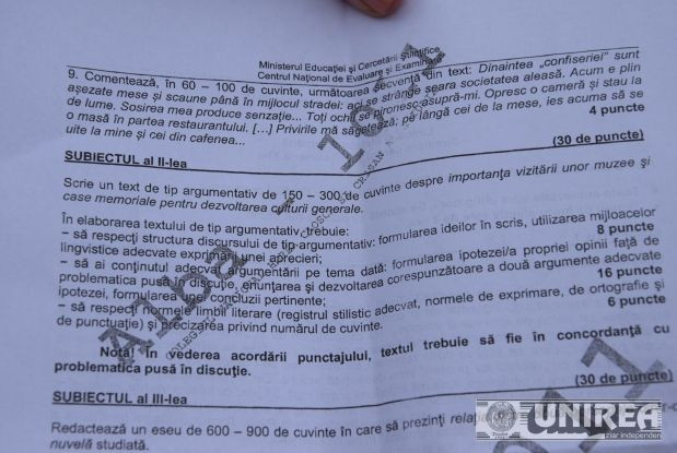 bac 2015, subiecte clasa 11 uman