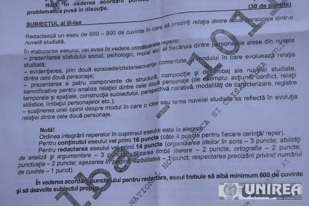 bac 2015, subiecte clasa 11 uman