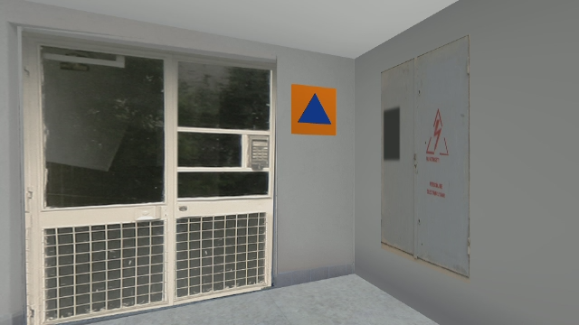 Un triunghi albastru intr-un patrat portocaliu. Ce reprezinta semnul care a inceput sa apara pe blocurile din Capitala