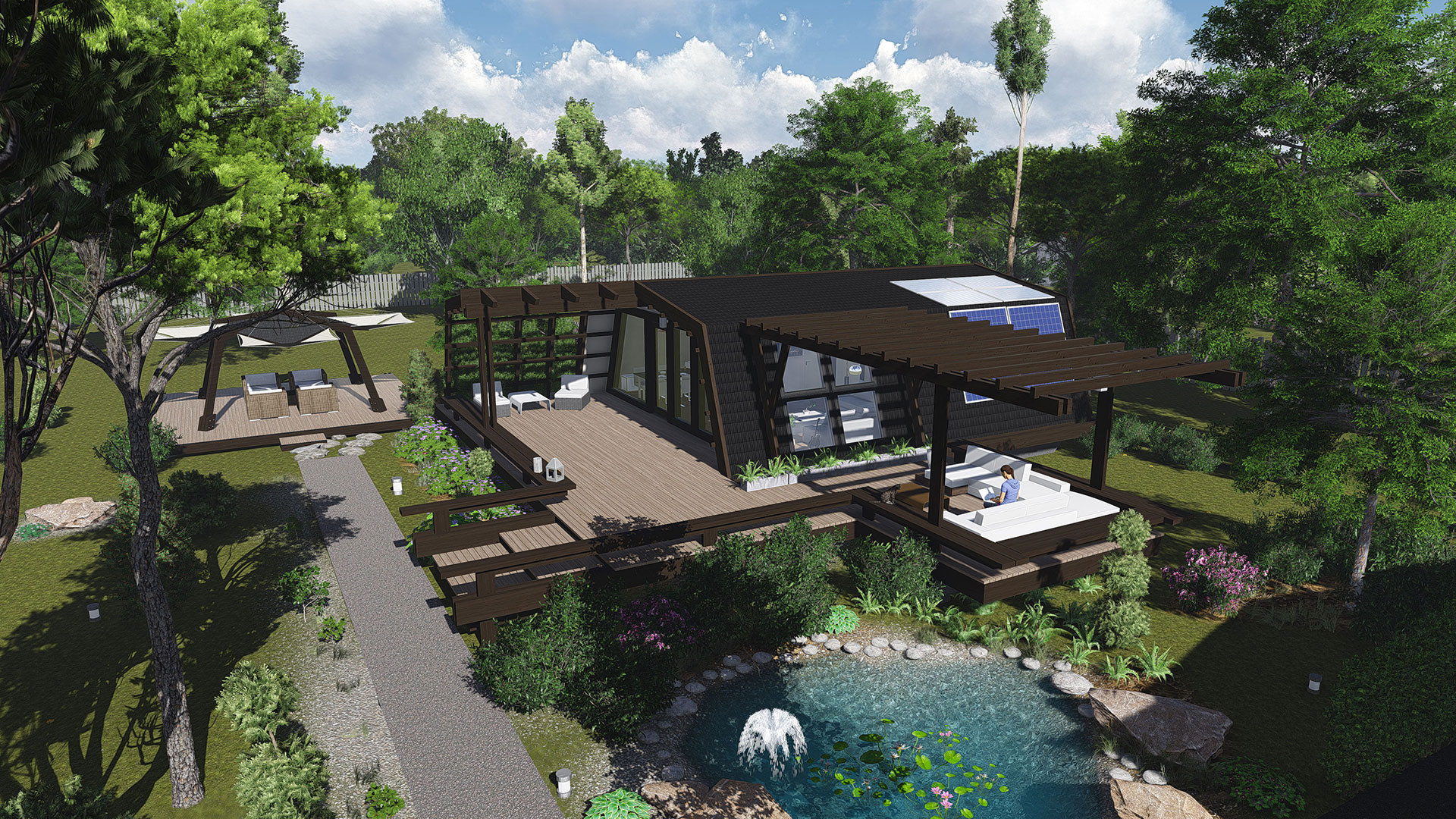 O casa ecologica inventata de romani face furori printre straini. Cum arata locuinta spatioasa si luminoasa de 25.000 de euro