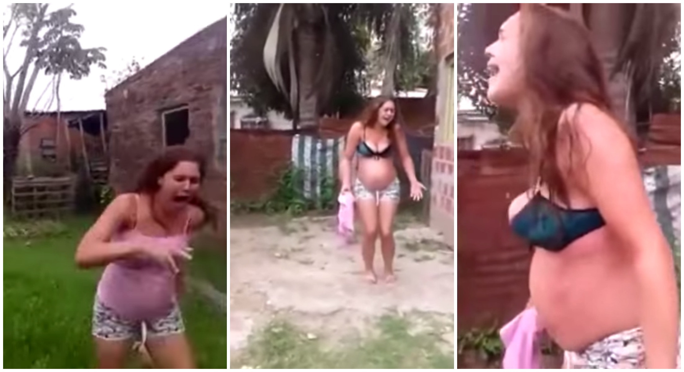 O batrana a stropit cu apa fiarta o adolescenta insarcinata. Momentul socant a fost surprins de un alt vecin